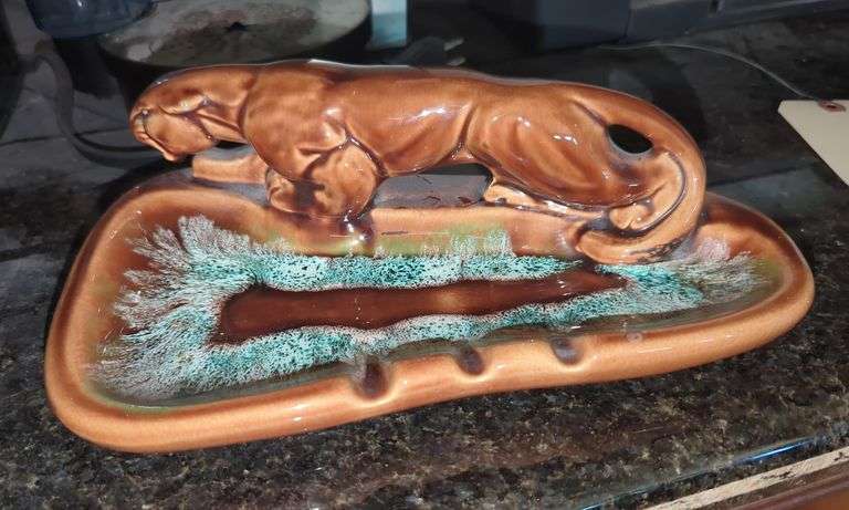 Ceramic Panther Ashtray