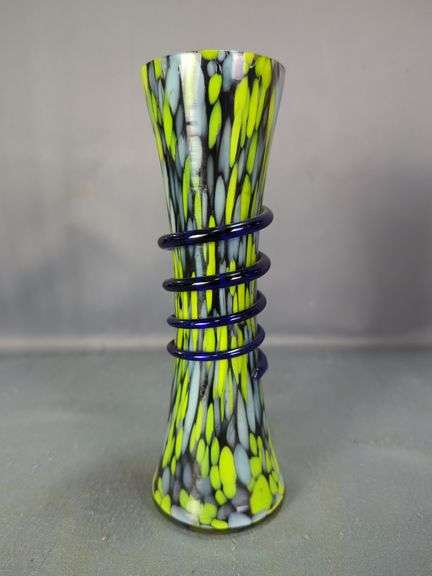 Hand Blown Art Glass Vases, Qty 4