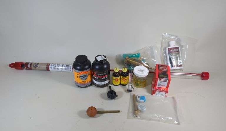 Muzzle Loader Accessories Including Powder, Bullets, Tools, Pecussion Caps, Cleaning Rods, .50/.54 Caliber Lightning Rod, And More image