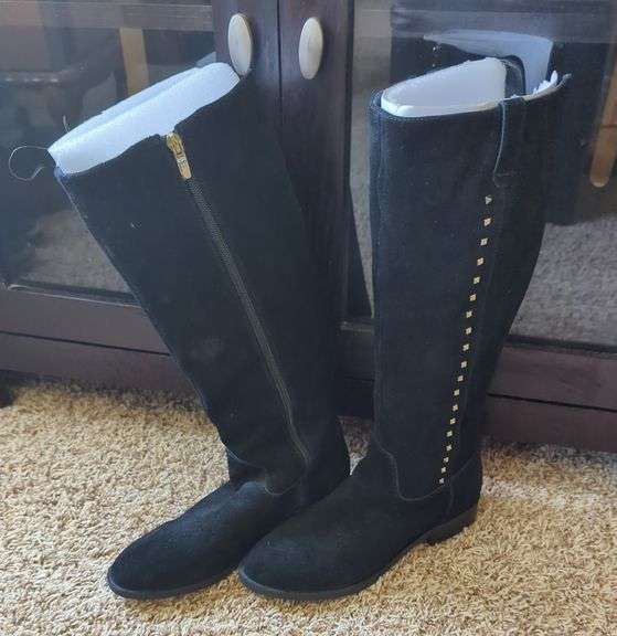 Marc Fisher Womens Black Suede Knee High Boots, Size 9M, Never Worn