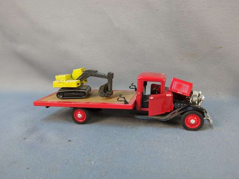 Assorted Collection of Scale Model Cars and Truck with Excavator
