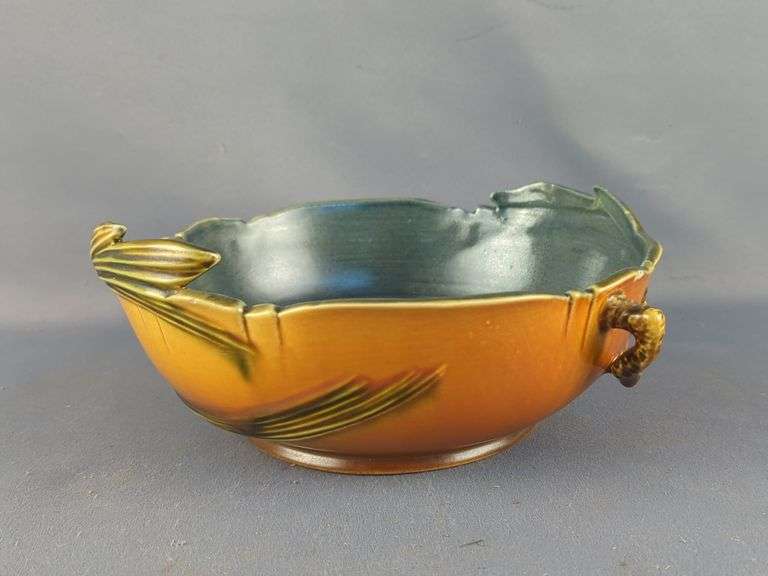 Roseville Pottery Bowl Pine Cone Pattern