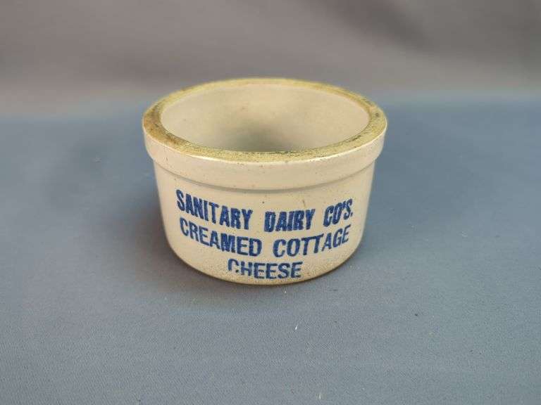 Sanitary Dairy Co.'s Creamed Cottage Cheese Stoneware Crock