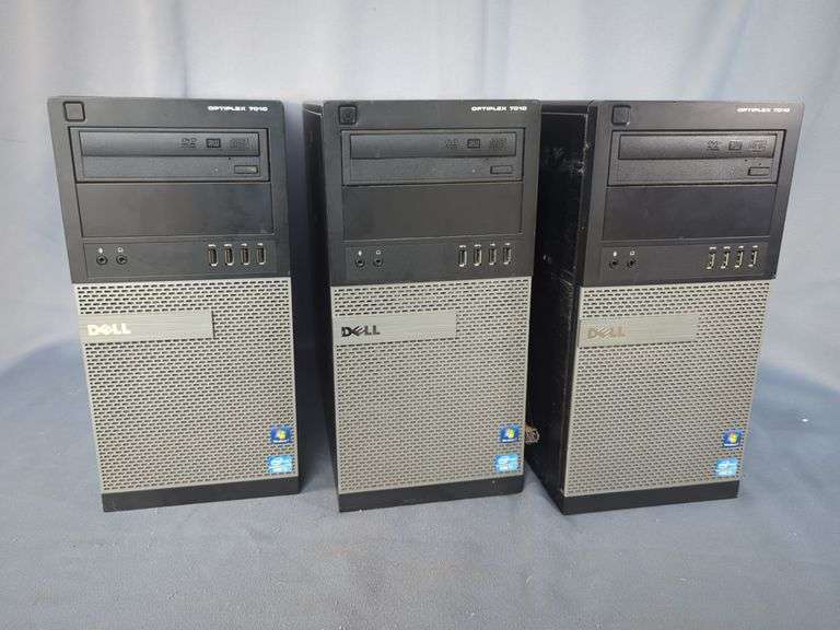 Dell Optiplex 7010 Desktop Computers, Qty 3