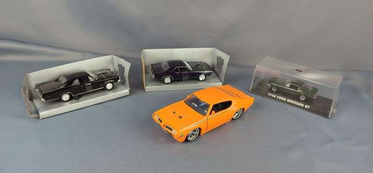 Diecast Model Car Assortment- Pontiac GTO, Ford Mustang GT