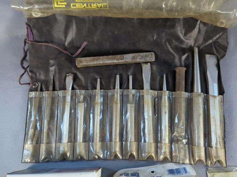 Central Forge Chisels, Great Neck Chisels, Easy Outs, and Pittsburgh Stamp Set