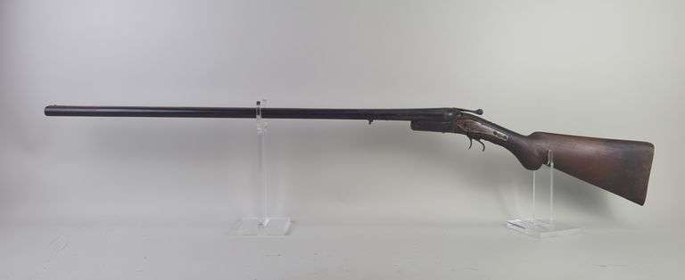12 ga Side By Side Shotgun SN# 10519, 32" Bbl, Double Trigger, No Trigger Guard, No Hammers, No Foregrip, Rear Stock Damaged image