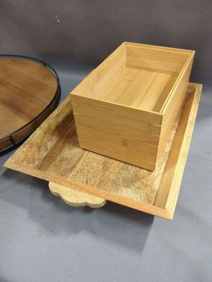 Criterion Microwave Oven, Lazy Susan, And Wooden Serving Trays