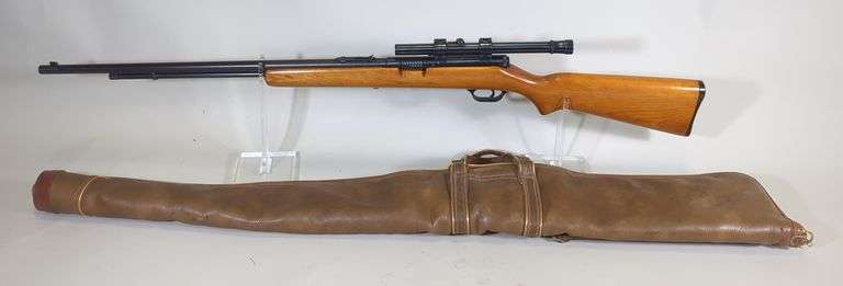 J Stevens Springfield Model 87A .22 SLLR Rifle SN# Not Found, Weaver B4 Scope, In Soft Case image