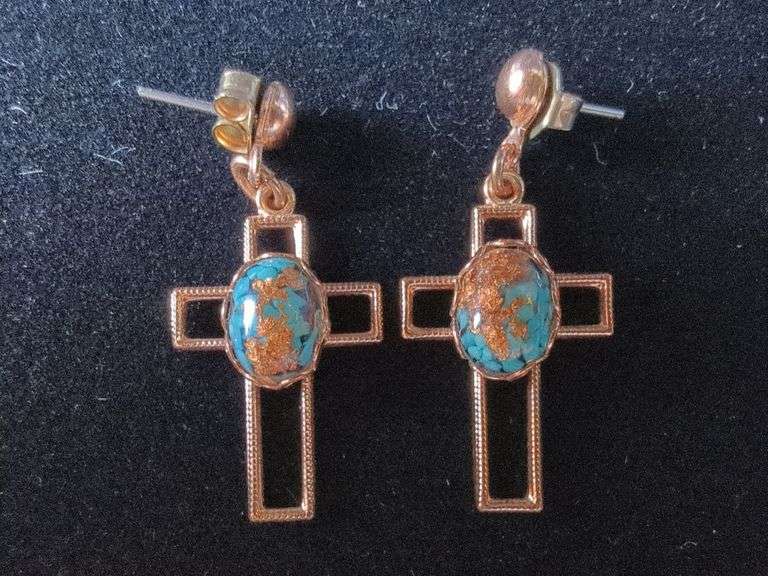 Classy Casuals Copper Cross Earrings