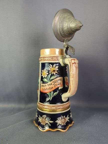 German Beer Steins and Jagermeister Wall Plate Collection