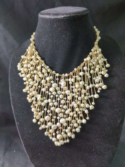 Delicate Pearl Fringe Necklace