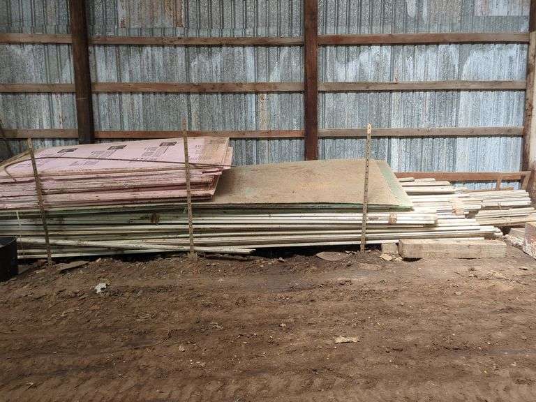 Surplus Building Materials, Insulation Boards, Vintage Jars, and Metal Storage Box image