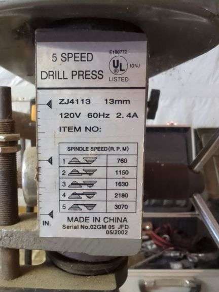 5 Speed Drill Press ZJ4113 - 13mm - Requires Repair