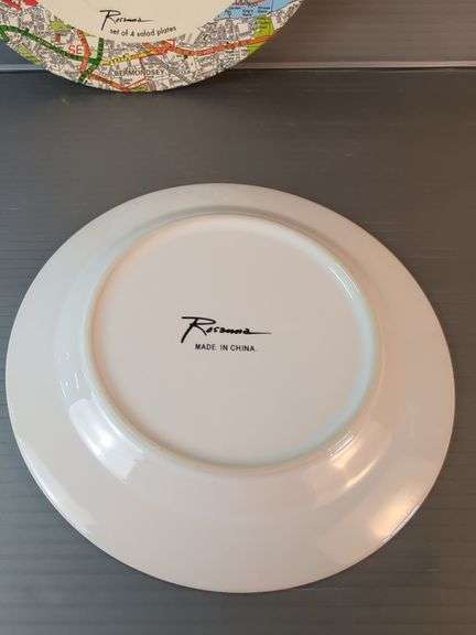 Rosanna Set Of 4 Salad Plates Featuring London Map