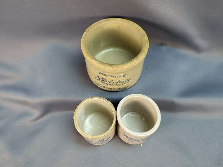 Collection of Advertising Crock Butter Jars