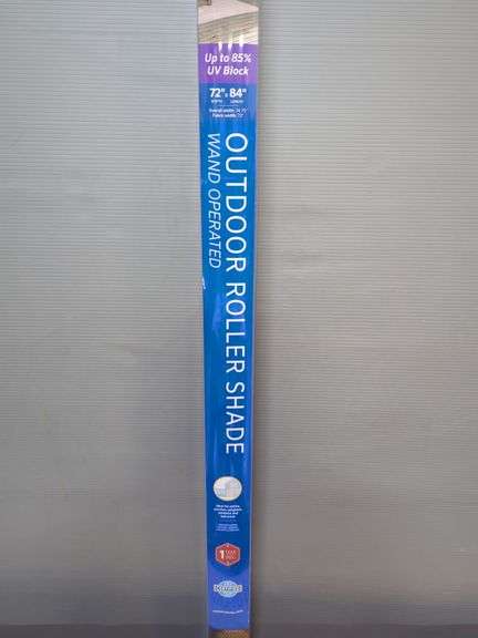 Coolaroo Outdoor Roller Shade And Sunnyglade 9ft LED Umbrella