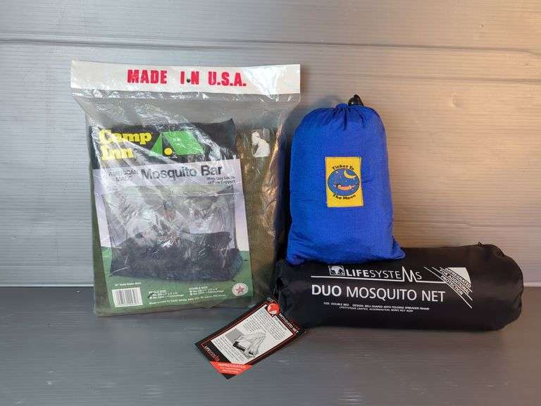 Camping Supplies: Camp Inn Mosquito Bar, Ticket To The Moon Hammock, LifeSystems Duo Mosquito Net