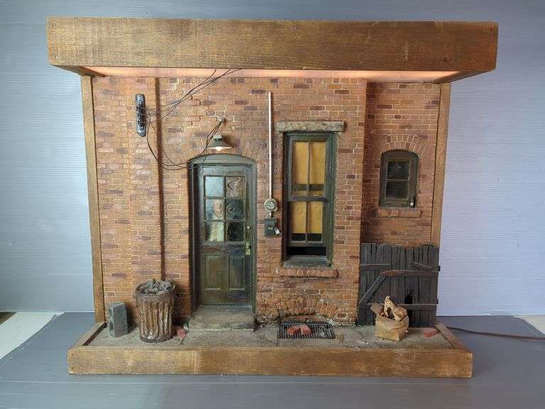 Michael Garman Brick Signed Lighted Building Diaroma