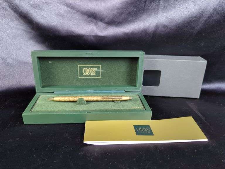 Cross Floral Pattern Pen with Original Box