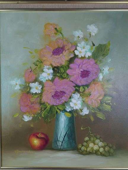 Robert Lot Floral Still Life Oil Painting