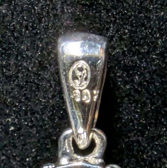 Matching 10K White Gold Diamond Earring & Pendant Set