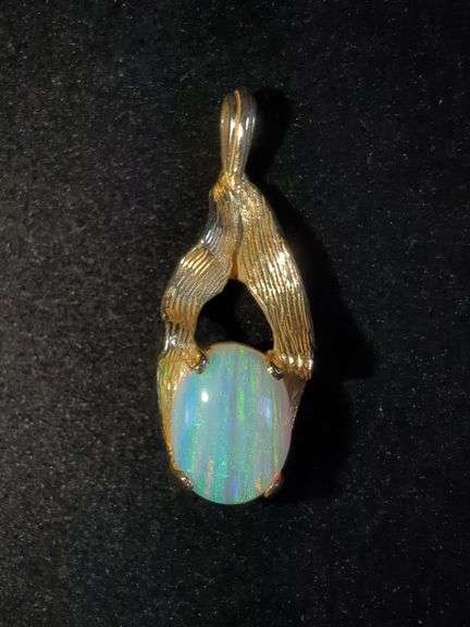 14K Gold and Opal Pendant