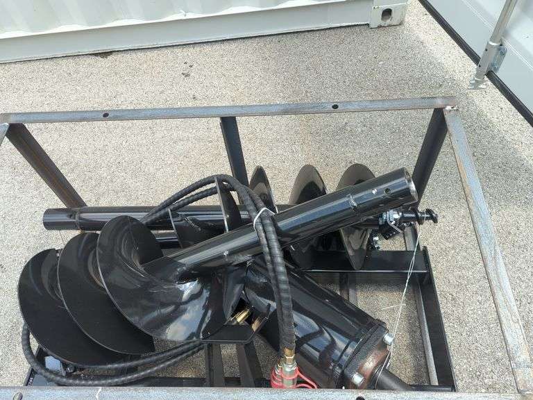 2025 Mower King Model SSECAG-Y Skid Steer Auger With 3 Bits - 6",12" and 14" - Unused