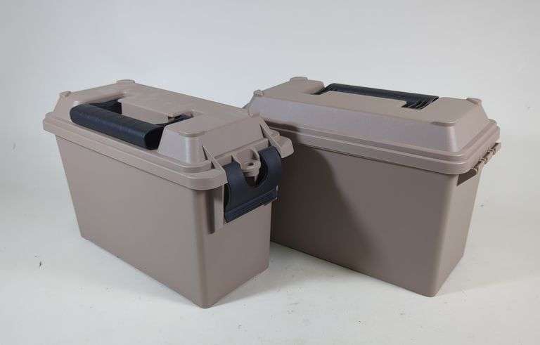 Hard Plastic Ammo Cans, Qty 2, 6" X 5" X 10" image