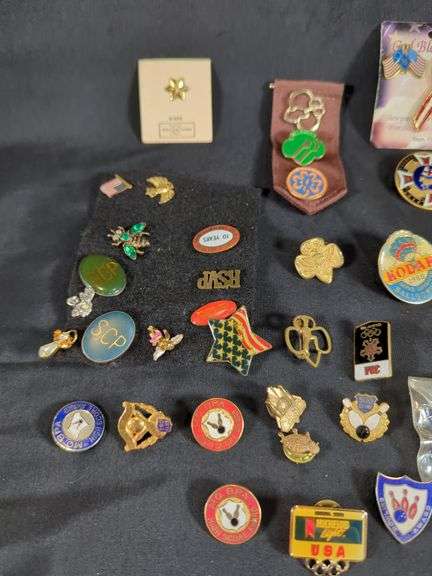 Pin collection Including Girl Scouts, Boy Scouts, Bowling Leagues, And More