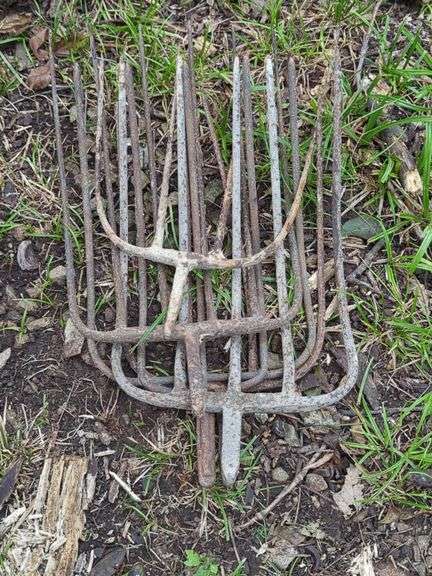 Metal Manure/Hay Forks Heads, Qty 5