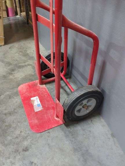 Red Hand Truck / Dolly With Hard Tires