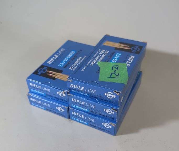 PPU Rifleline 7.5x55 Swiss Ammo, Approx 100 Rounds, Local Pickup Only image