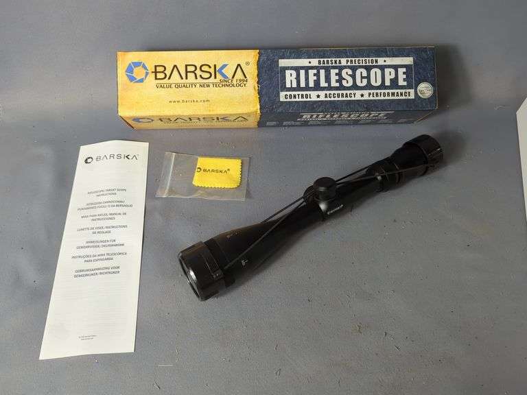 BARSKA Precision Riflescope 3-12x40mm w/ Box and Instructions image