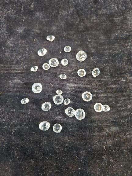 Cut Glass Jewelry Stones, Various Sizes, Qty 24