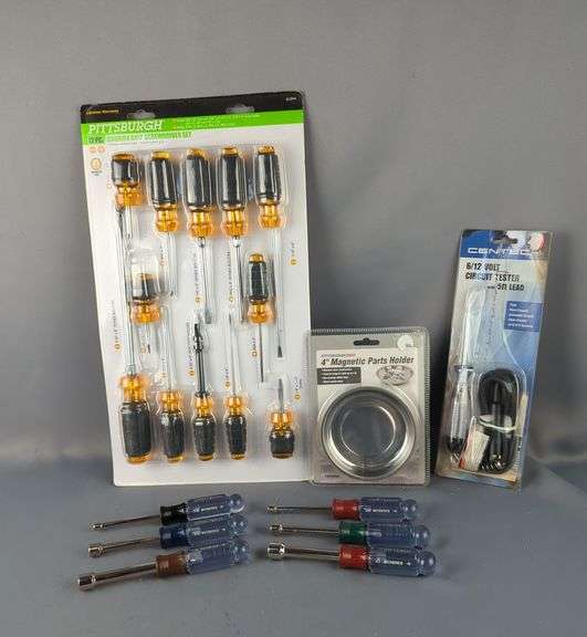 Screwdriver Set, Circuit Tester, Magnetic Parts Holder, and Nut Drivers