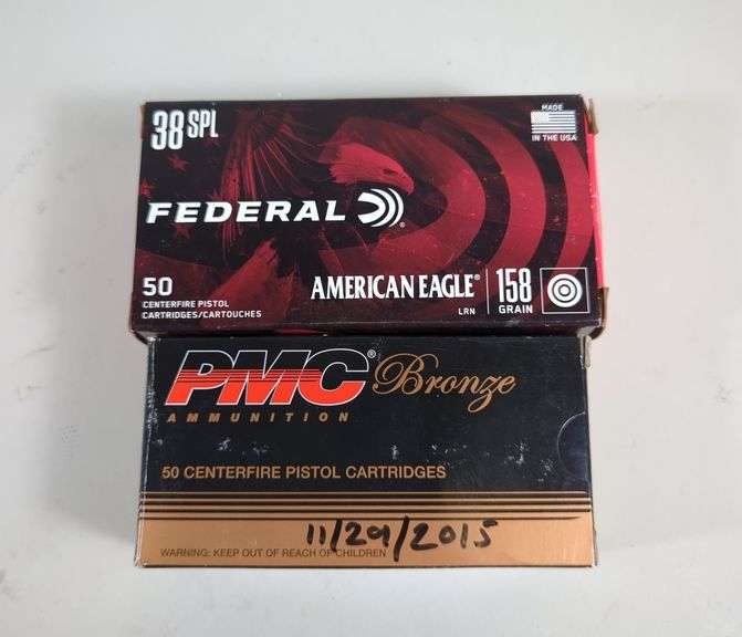 PMC Bronze And Federal .38 Spl Ammo, Approx 100 Rds, Local Pickup Only image