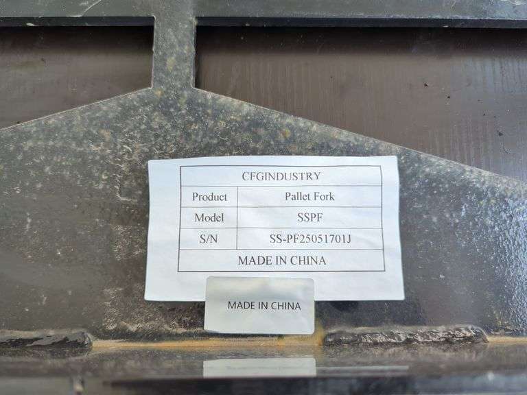 2025 CFG Model SS-PF Skid Steer Forklift Attachment With Forks - Unused