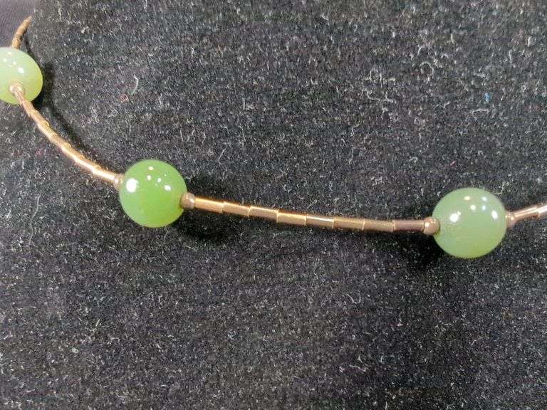 Ladies Carved Bone Necklace, And Glass Beaded Choker