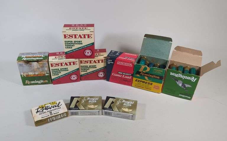 Remington, Estate, Federal, Royal Buck, And Rottweil 12 ga Ammo, Approx 185 Rds, Local Pickup Only image
