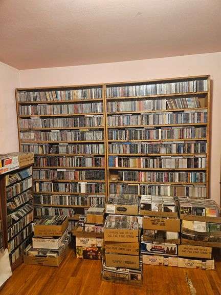 Massive Music Media Collection Including over 70,000 Record Albums, Cassette Tapes, And CDs