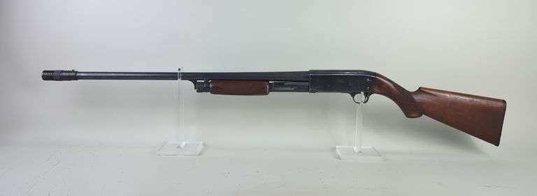 Ithaca 37 12 ga Pump Action Shotgun SN# 2730, For 2-3/4" Shells, Stock Chipped By Trigger image