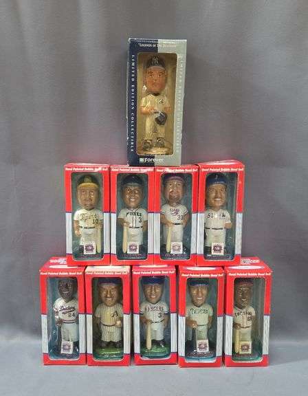 Collectible Series Genuine Hand Painted Bobble Head Dolls, Qty 9, See Description For Names, And Roger Clemens 'Legends Of The Diamond' Limited Edition Bobblehead By Forever Collectibles With Holographic Sticker From MLB