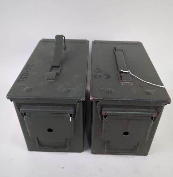 Metal Ammo Cans Qty 2, 12" x 6" x 7" image