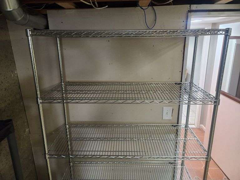 Shelf Tech System 4-Shelf Wire Rack With Wheels, Approx 48" W X 77" H X 18" D (Including Wheels)