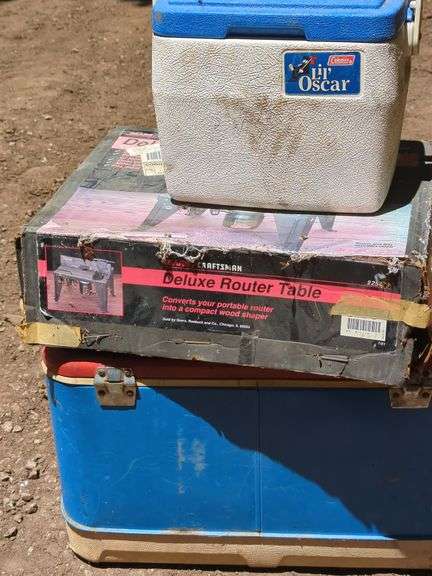 Craftsman Router Table And Insulated Coolers, Qty 2