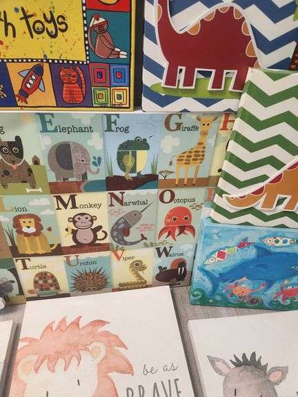 Children's Wall Art, Various Sizes And Styles, Total Qty 15