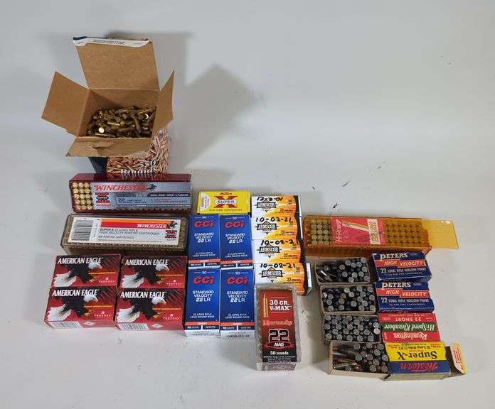 .22 Long Rifle And Short Ammo, Brands Include Federal, Winchester, Hi-Power, American Eagle, CCI, Remington, And More, Approx 1558 Rds, And Hornady .22 Mag Ammo, Approx 50 Rds, Local Pickup Only image