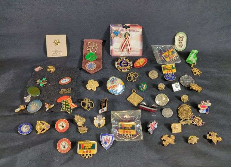 Pin collection Including Girl Scouts, Boy Scouts, Bowling Leagues, And More