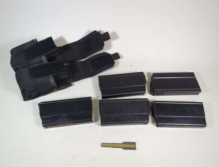 Metal Mags, Qty 5, 4 Are In Quad Mag Pouch, 1 Stripper Clip image
